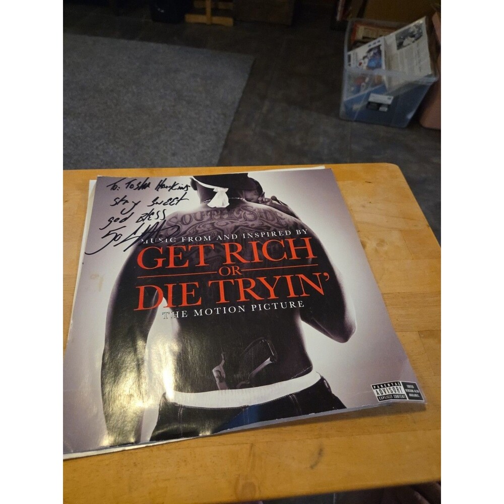 Signed 50 Cent Get Rich Or Die Trying The motion Picture Album Sized Promo Auto